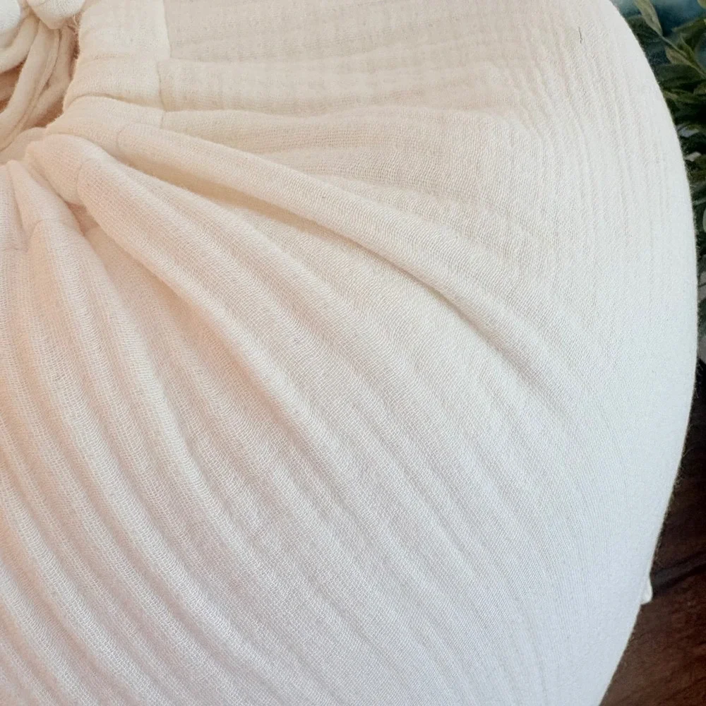 NWOT Quince Organic Cotton Airy Gauze Duvet Cover Set King/Cal King Creamy White